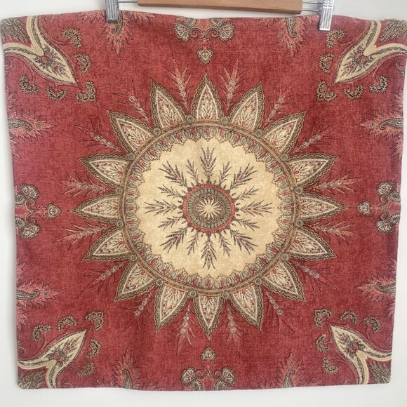 Set of 2 Pottery Barn Red Mandala Throw Pillow Covers 24” - Picture 1 of 7